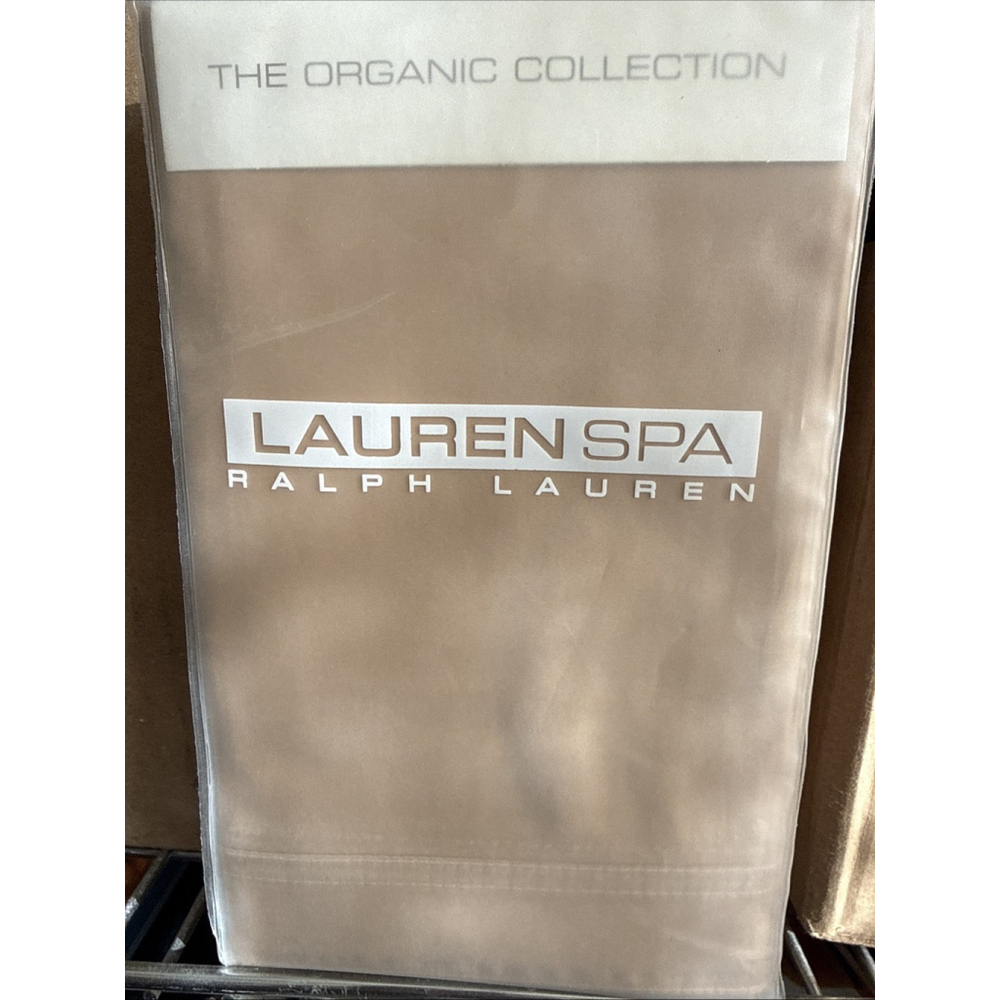 Ralph Lauren Spa Organic 2 King Pillowcases Ochre Gold New Vintage
